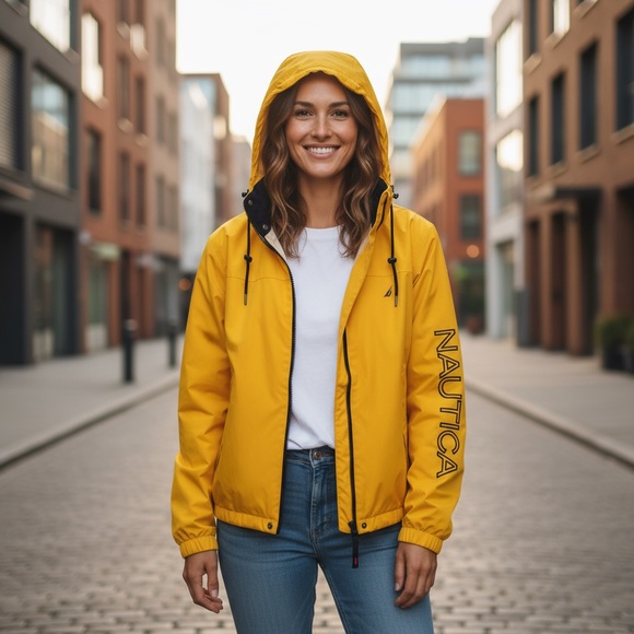Nautica Women's Bright Yellow Utility Jacket - Picture 1 of 14